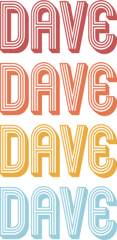 Retro Vintage Custom Name Dave Women's Long Sleeve Shirt
