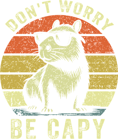 Retro Vintage Funny Capybara Dont Be Worry Be Capy Coaster