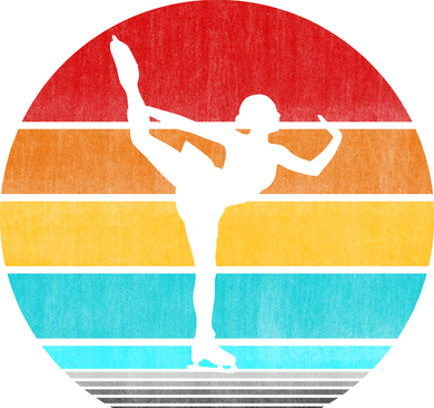 Retro Vintage Figure Skating Button