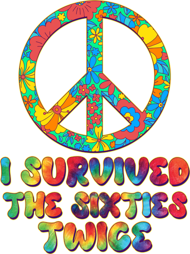 Retro Vintage I Survived The Sixties Twice Rainbow Tie Dye Women's Tank Top