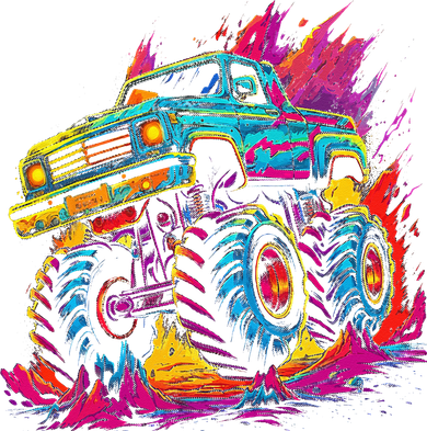 Retro Vintage Monster Truck Retro Sunset Monster Truck Apron