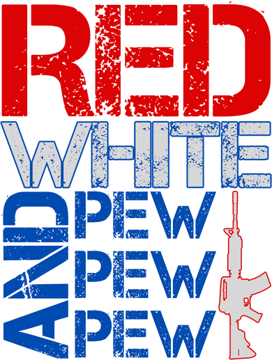 Red White And Pew Pew Pew USA Guns Women's Sweatshirt