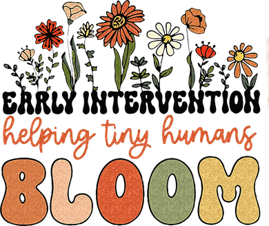 Retro Wildflower Early Intervention Helping Tiny Human Bloom Baby Bodysuit