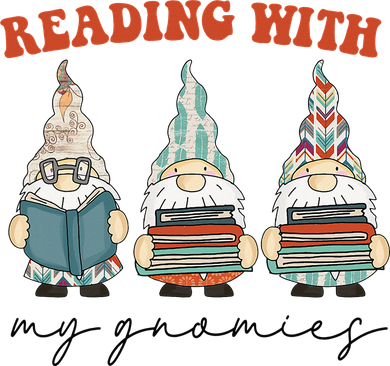 Reading With My Gnomies Funny Book Nerd Gnome Love Reading Golf Towel