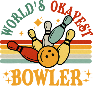 Retro Worlds Okayest Bowler Funny Men Women Mom Kids Bowling Toddler T-Shirt