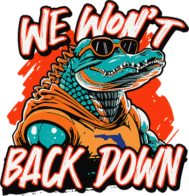 Retro We WonT Back Down Blue And Orange Gator Toddler T-Shirt