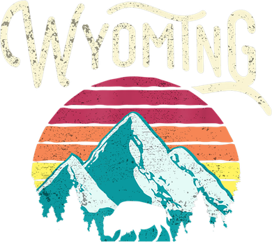 Retro Wyoming, WY Mountains State Wildlife Gift Hooded Wearable Blanket