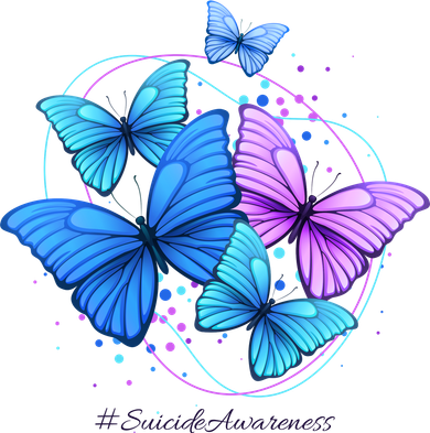 Suicide Awareness Butterfly Button