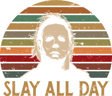 Slay All Day Horror Character Vintage Halloween Women's T-Shirt