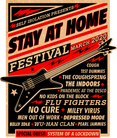 Stay At Home Festival Concert Poster Quarantine Women's Hoodie