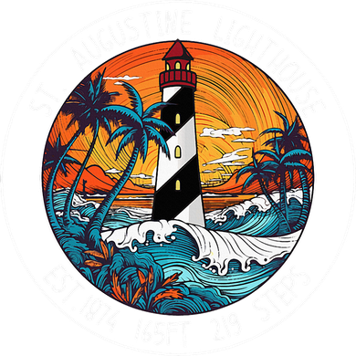 St. Augustine Lighthouse Florida Retro Sunset Palm Trees Kids Hoodie