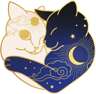 Sun and Moon Yin and Yang Cats Toddler Long Sleeve
