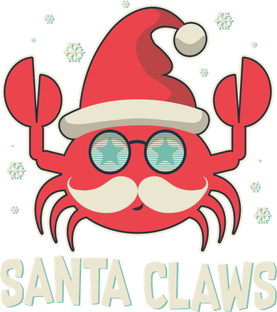 Santa Claw Crab Funny Christmas Kids Sweatshirt