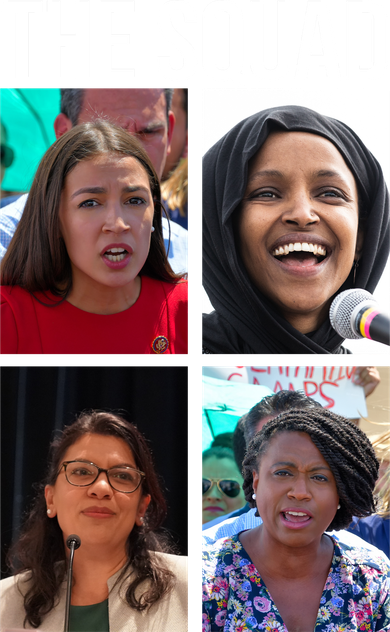 Squad AOC Rashida Tlaib Ilhan Omar Ayanna Pressley Button