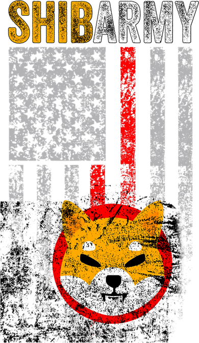 Shiba Army, Shiba Inu Coin With American Flag Kids T-Shirt