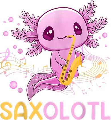 Saxolotl Adorable Saxophone Playing Funny Axolotl Gift Girls Toddler Long Sleeve
