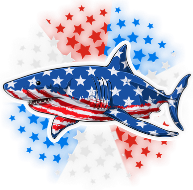Stars And Stripes USA American Flag Shark Coffee Mug