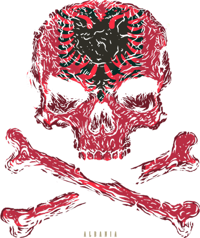 Skull Crossbones Albania Flag Skeleton Albanian Heart Great Gift Women's Hoodie