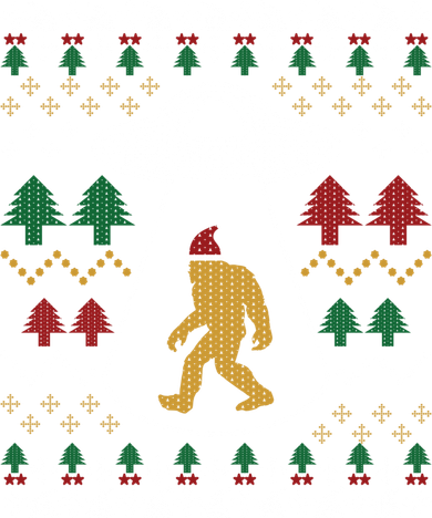Santa Claus Bigfoot Ufo Sasquatch Ugly Christmas Sweater Gift Kids T-Shirt