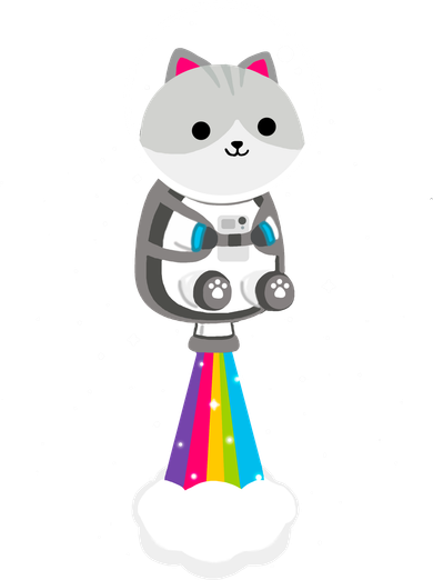 Space Cat Blasting Off Kids T-Shirt