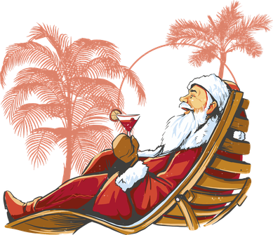 Santa Claus Beach Cocktail Christmas Kids Hoodie