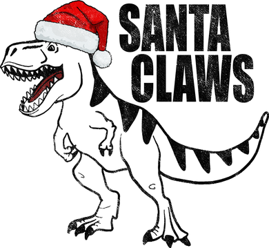 Santa Claws Dinosaur Christmas Ornament