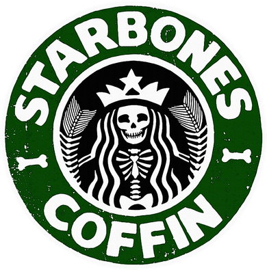 Starbones Coffin Funny Horror Coffee Kids Sweatshirt