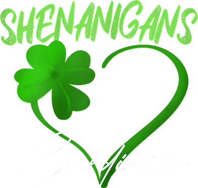 Shenanigans Coordinator Green Heart Shamrock St Patricks Day Button
