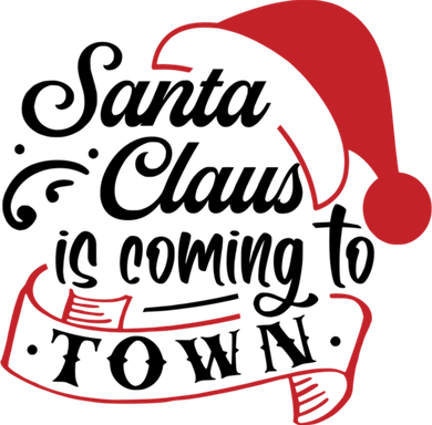 Santa Claus Is Coming To Town Santa Hat Design Gift Button