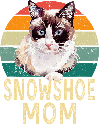 Snowshoe Cat Mom Retro Vintage Funny I Love My Cat Kids T-Shirt