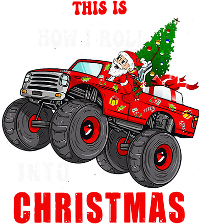 Santa Claus Monster Truck Boy Christmas family matching  Tank Top