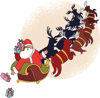 Santa Claus On Christmas Sleigh Pulled By Reindeer Gift Women's Tank Top