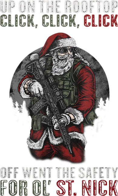 Santa Claus On The Rooftop Funny Tactical Safety Christmas Women's Hoodie
