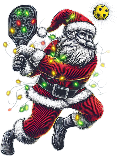 Santa Claus Playing Pickleball Lover Christmas Holiday Gift Button