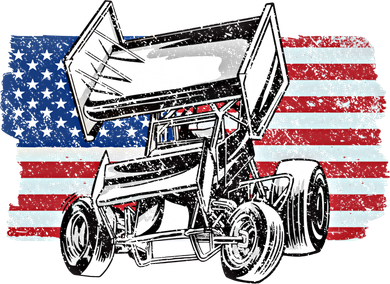 Sprint Car Racing Usa Flag Gift Baby Bodysuit