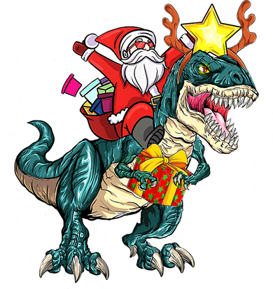 Santa Claus Riding Dinosaur T Rex Christmas Ugly Xmas Boys Kids Hoodie