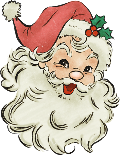 Super Cute Retro Santa Claus Vintage Christmas Gift Button