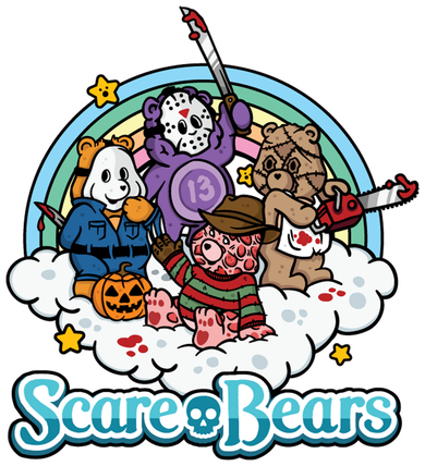 Scary Care Scare Bears Funny Halloween Horror Faces Custom Coaster