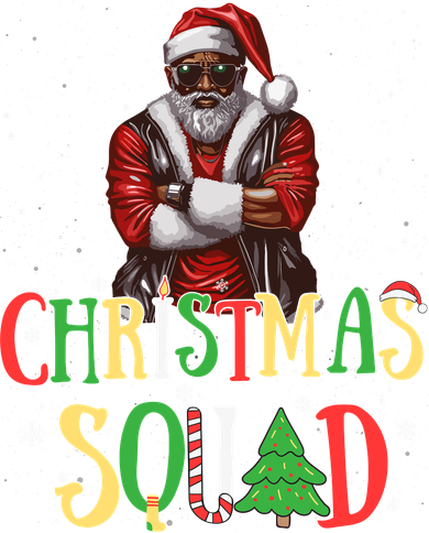 Santa Christmas Squad Black African American Pajamas Women's T-Shirt