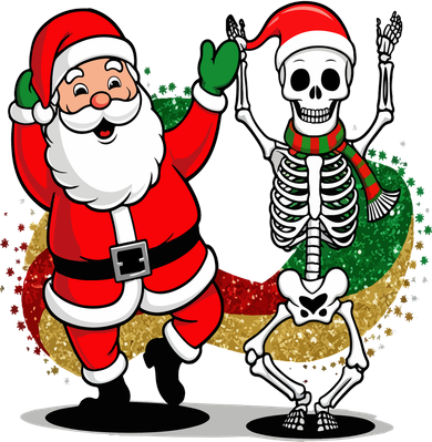 Santa Claus & Skeleton Christmas Women's Hoodie