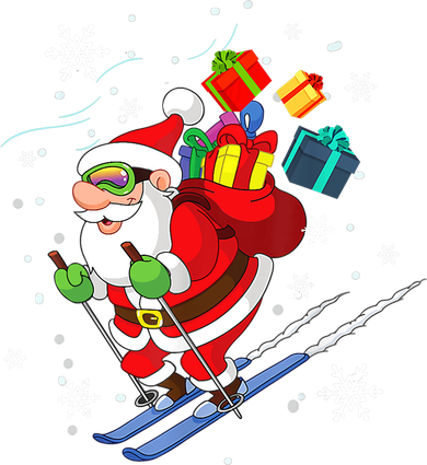 Santa Claus Skiing Christmas Merry Xmas Ski Sport Lovers Women's Sweatshirt