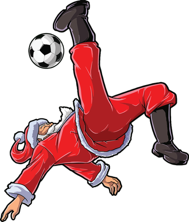 Soccer Christmas Santa Bicycle Kick Xmas Boy Ball Sport Golf Towel
