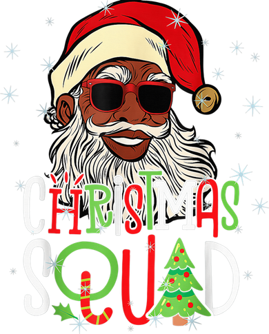 Santa Christmas Squad Black  African American Pajamas Women's T-Shirt