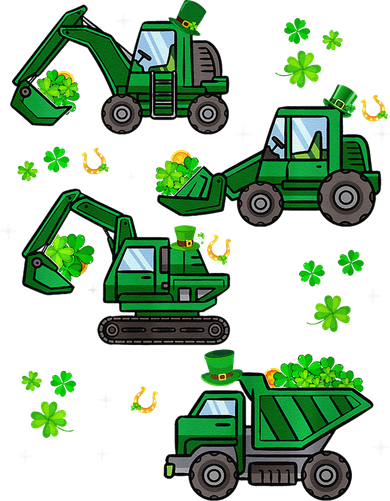 Shamrock Construction Truck St Patricks Day Irish Boy Tank Top