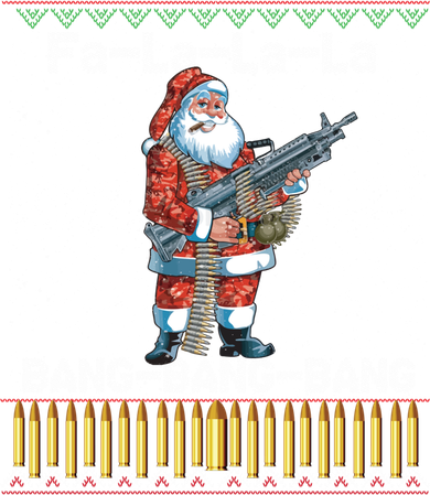Santa Claus With A Big Gun Singing Christmas Song Funny Ugly Funny Gift Women's Tank Top