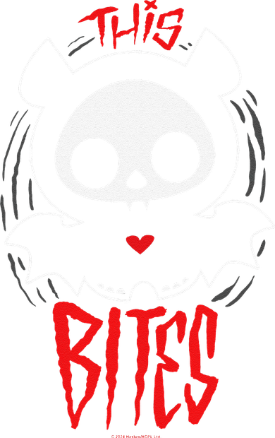 Skelanimals Diego Bat This Bites Red Halloween Spooky Logo Women's Sweatshirt