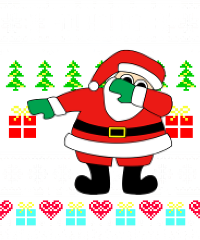 Dabbing Santa Claus Ugly Christmas Sweater Design Button