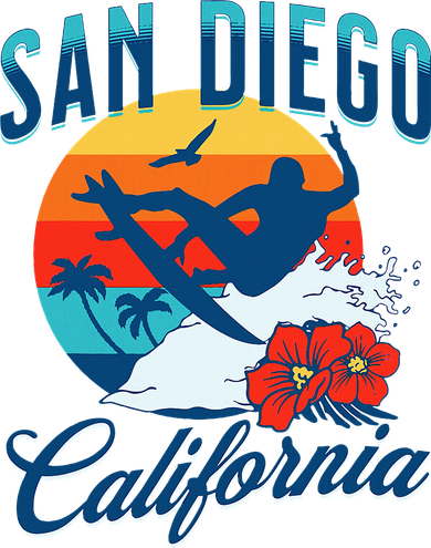 San Diego California Beach Surf Summer Vacation Vintage Women's Tank Top