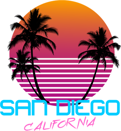 San Diego California Retro 80s Funny Gift Doggie Tank