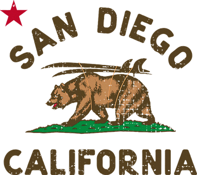 San Diego California Beach Flag Bear Surf Ca Coffee Mug